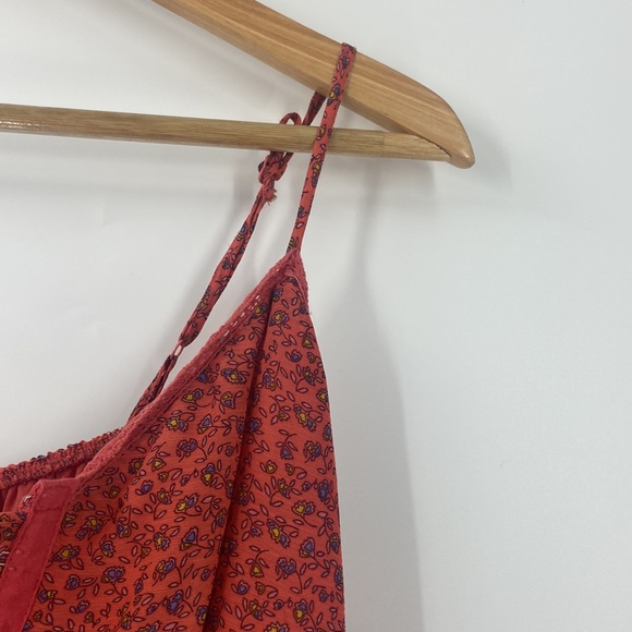 Mossimo Supply Company rust color ditzy print tiered boho baby doll sun dress - Picture 7 of 16